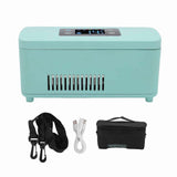 Insulin Cooler Case Rapid Cooling Display Screen Large Capacity Portable Insulin Cooler Travel Box Green