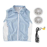 Cooling Vest Breathable Mesh Brushless Motor 3 Mode Sleeveless Safe Light Cooling Jacket for Cycling Fishing Camping XL
