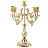 5 Arms Metal Candelabra European Vintage Candelabra Decoration Alloy Candle Holder for Wedding Dinner Party