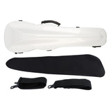 Violin Box Carbon Fiber Lightweight Portable Hard Violin Case Replacement with Hygrometer Straps White