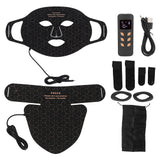 Silicone LED Photon Face Neck Cover Red Blue LED Skin Rejuvenation Face Neck Cover Beauty Machine Black