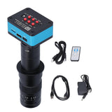 4K 2K 12MP HD USB Microscope Camera 180X CMount Lens 144LED Ring Light AC100240V