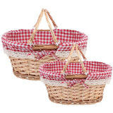 2pcs Woven Picnic Baskets Decorative Baskets Outdoor Picking Baskets Sundry Organize Baskets