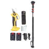 30mm Electric Pruning Shears High Carbon Steel Cutter Cordless Tree Branch Pruner with 8.20ft Extendable Pole 2 Batteries