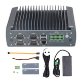 Mini PC 4 Core 4 Thread GPIO COM USB DP HD Port Fanless Industrial Mini Computer 100?240V EU Plug
