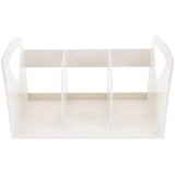 Simple Three Lattice Bookshelf Creative Practical Portable Storage Bookshelf for School Office Home (White, Large Size)