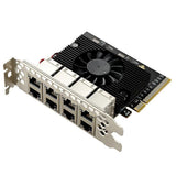 PCIE X8 Ports Gigabit Ethernet Controller Card 1x 1000Mbps NIC RTL8111H Chips for Desktop Industria