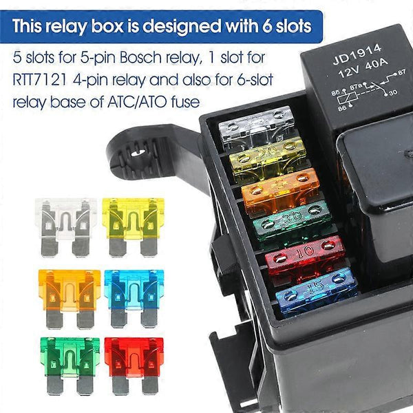 12V Fuse and Relay Box Kit with Metallic Pins Spade Terminals – mickcara