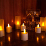 Flameless Candles with Remote Control Timer & Charging Base, 12pcs