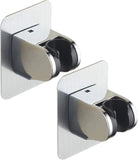 Universal Shower Head Holder - Pack Of 2 - No Drilling Required - Angle Adjustable - High Quality Abs Plastic - Chrome Plated Extra Power Pack Of 2 (2