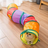 (S type) Cat Cave With Toy Ball, Interactive Cat Fur And Trough, Cat Tube Toy, Indoor Cat Camouflage Tunnel, 1 Piece (b02102 Rainbow Stone)