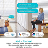 8-Zone Smart Sprinkler Controller with WiFi, Alexa & Google Assistant, Weather Adaptable, Easy Install