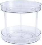 Turntable Kitchen Organizer Small Thickened Transparent Pet, Turntable Organizer Spice Carousel For Spice Jars, Herbs And Spice Bottles (double Layer