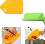 Plastic Antibacterial Tray Collapsible Cutting Board With Built-in Drip Screen Kitchenette Tray Plastic Folding Cutting Board For Kitchen Picnic 2pcs
