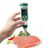 Food pH Meter, High Precision Food pH Tester with LCD Backlight and Atc