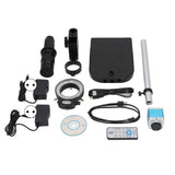 4K Industrial Microscope with Ring LED Lamp 180X Lens Inspection Camera and Bracket Kit 100240V EU Plug