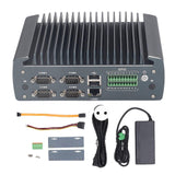 Mini PC 4 Core 4 Thread GPIO COM USB DP HD Port Fanless Industrial Mini Computer 100240V EU Plug