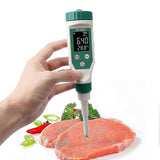 Food pH Meter, High Precision Food pH Tester with LCD Backlight and Atc