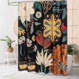 (Package 1) Bohemian Floral Shower Curtain, Tropical Leaf Fabric Shower Curtain, Unique And Elegant Bathroom Decoration, Modern Abstract Colored Floral Shower Cur