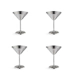 Martini Glasses Made of Stainless Steel, Set of 4, 8 oz Metal Cocktail Glasses, Unbreakable,, Highly Polished