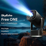 Mini Projector 1080P Home Theater 4K Video Projector with Recahrgeable Battery Android OS 150'' Projection Size WiFi and BT Smart Projector Support 27