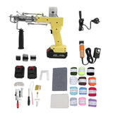 Tufting Gun Starter Kit 2 in 1 Cordless Cut Loop Pile with Tufting Shears Rug Making Set Yellow AU Plug 100240V