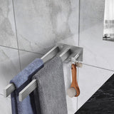 Towel Rack Bathroom Towel Rack Double Arm Stainless Steel Wall Mounted Bathroom Kitchen Hook