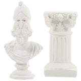 1 Set Exquisite Resin Greek Statue Decor Miniature Greek Figurine Roman Column Resin Statue Greek Statue Resin Sculpture Home Table Decoration