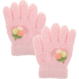 1 Pair Winter Knit Gloves for Girls Adorable Cartoon Full Finger Warm Mittens for Outdoor Activities Young Kids Gloves Outdoor Gloves