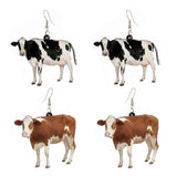 2 Pairs Women Drop Earrings Cow Earrings Animals Dangle Earrings Girls Ear Decor
