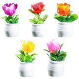 5pcs Doll House Flower Pots Miniature Flower Planter Decorations Tiny House Miniatures Bonsai Decors
