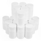 20pcs 20ml Medicine Bottle Empty Plastic Case Reagent Bottle Jar With Screw Cap For Home Office Travel Outdoor For Fish Oil Tablet Pill White