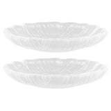 2pcs Glass Flower Saucer Decorative Serving Mini Plate Glass Teapot Saucer Appetizer Dish