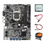 B75 Eth Mboard+g540 Cpu+fan+sata Cable+s Cable A1155 8xpcie Usb Adapter Msata Dd