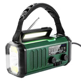 Upgrade 20000mAh Emergency Weather Radio FM/AM/,Hand Crank Radio,Flashlight,Solar Powered for Outdoor Camping Green