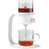 Glass Tea Pot for Lazy Brewing - Flower Tea Pot with Drip Filter,Ideal for Tea and Freshly Ground Coffee,Household Use B