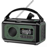 12000mAh Solar Hand Crank Weather Radio AM/FM/NOAA, Emergency SOS Alarm, Reading Lamp for Outdoor Camping Dark Green