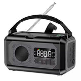 12000mAh Solar Hand Crank Weather Radio AM/FM/NOAA, Emergency SOS Alarm, Reading Lamp for Outdoor Camping Black