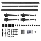 10FT Double Door Splicing Arrow Type Carbon Steel Barn Door Hanging Rail