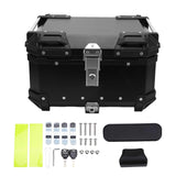 32L Motorcycle Top Box with Safety Lock Quick Release Universal Fit Water Resistant Motorcycle Trunk Luggage Top Case Black