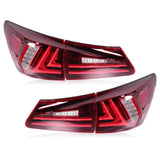 VLAND Full LED Tail Lights Dark Red Lens Fit for IS250 IS350 ISF 2006-2013