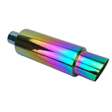 (Color plating) Stylish Stainless Steel 63mm Exhaust Pipe Corrosion Resistant Exhaust Tip Vehicle Modification Part for Car Enthusiasts  Color plating