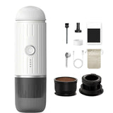 (White) Portable Rechargeable Electric Espresso Maker, Selfheating Coffee Brewers, 19Bar High Pressure Travel Friendly Outdoors  White