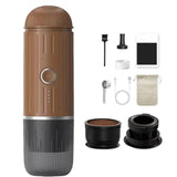 (brown) Portable Rechargeable Electric Espresso Maker, Selfheating Coffee Brewers, 19Bar High Pressure Travel Friendly Outdoors  brown