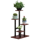 (Black rack Teak wood color) Modern Multifunctional Metal Flower Shelf Organizers Stand Furniture Piece For Living Room Balconies Decoration Storage  Black rack Teak wood color
