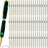 60pcs Twist-Out Pen Kit for Woodturn 7mm Slim Pen Bulk with Refill Pack Woodturn Projects for DIY Crafts Gold