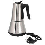 Italian Style Steam Pressure Coffee Maker 300ml Stainless Steel Electric Percolator Portable Espresso Brewing Machine