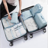 2025 Latest Model 290T twill travel storage set seven-piece suitcase clothing