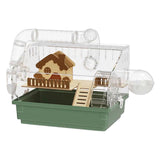 (Green) Transparent Hamster Cage With Accessories Multifuntional Design Garden Styles Habitat Cage for Small Pet Entertainment  Green
