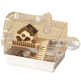(White) Transparent Hamster Cage With Accessories Multifuntional Design Garden Styles Habitat Cage for Small Pet Entertainment  White